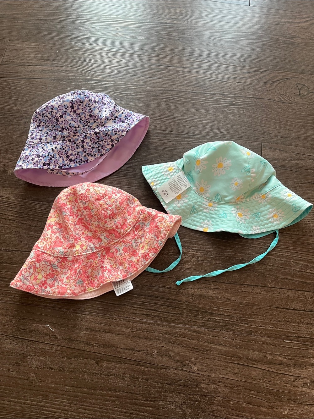 Kids Floral Bucket Hat - Pink, Purple, and Mint Bundle